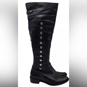 Matisse Free People Black Studdex Over the Knee Leather Riding Boots 8M